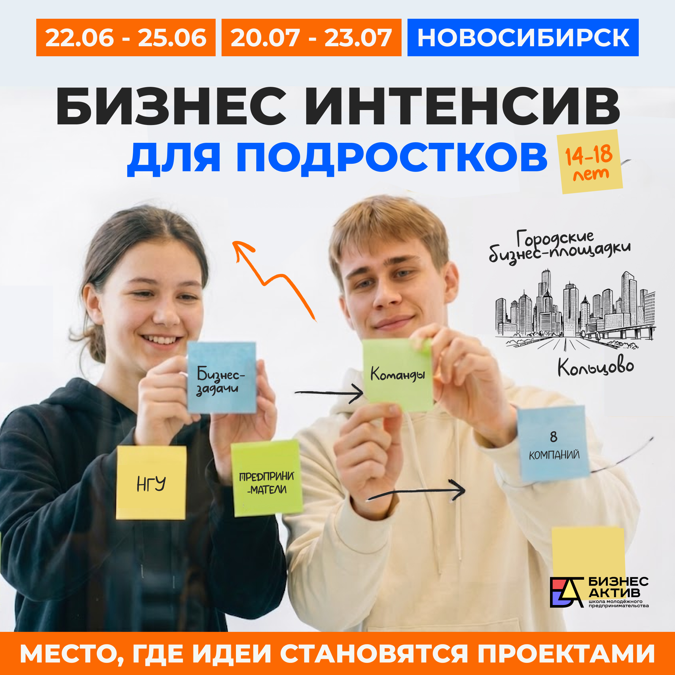 Афиша летнего бизнес-интенсива БизнесАктив в Новосибирске